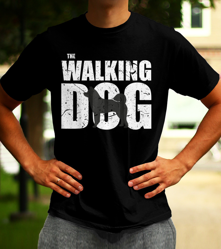 The Walking Dog Akita Dark Version Funny Cut T-Shirt