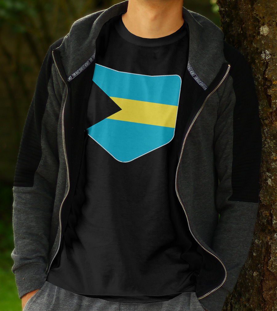 The Bahamas Flag Pocket Design With Bahami Branding T-Shirt