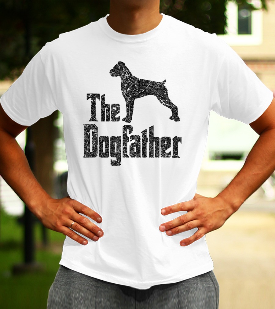 The Dogfather Boxer Uncropped Ears T-Shirt