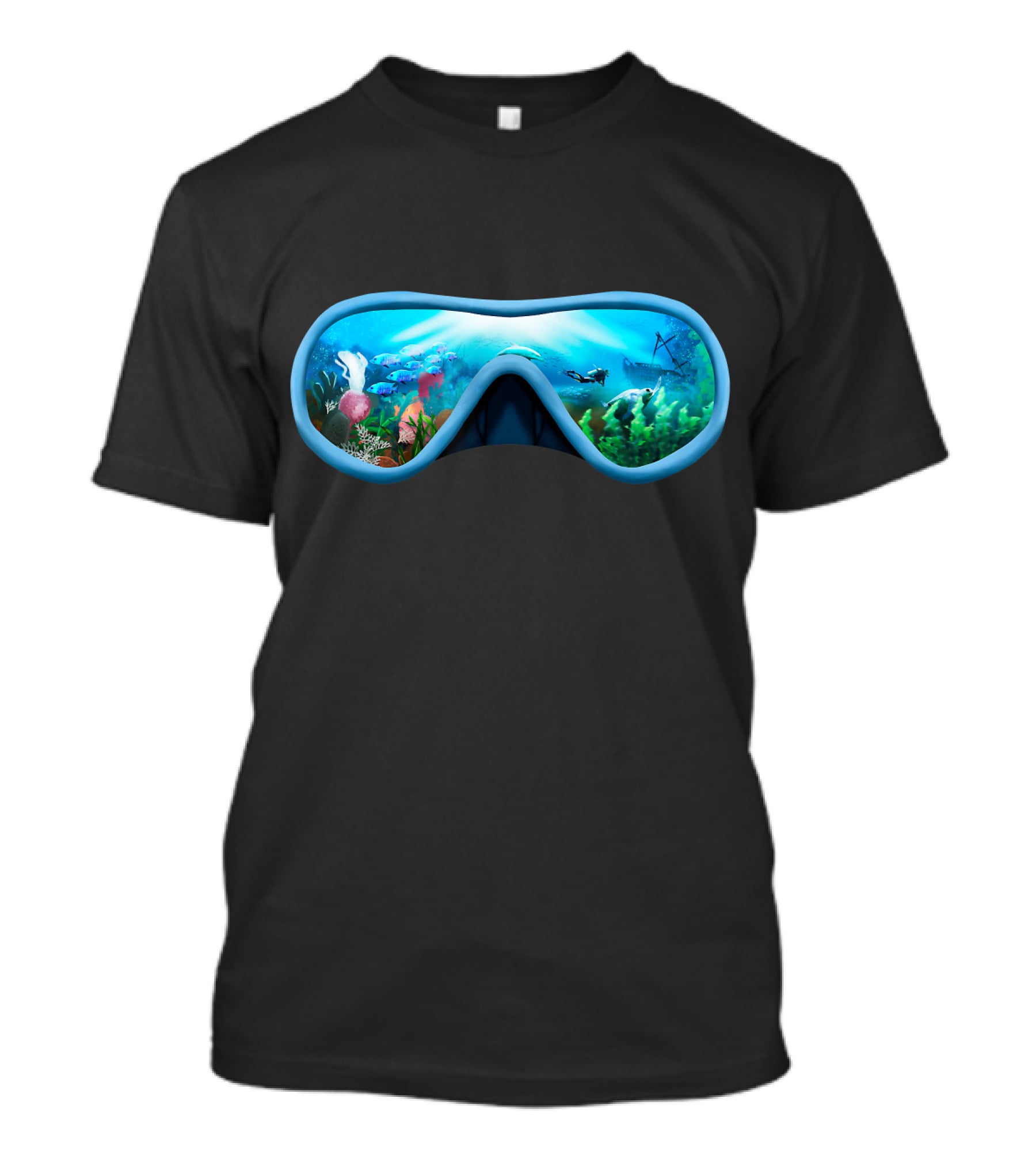 Scuba Diving Mask Underwater Adventure Coral Reef With Diver T-Shirt