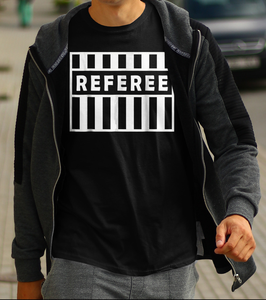 Referee Sports Black And White Stripes T-Shirt
