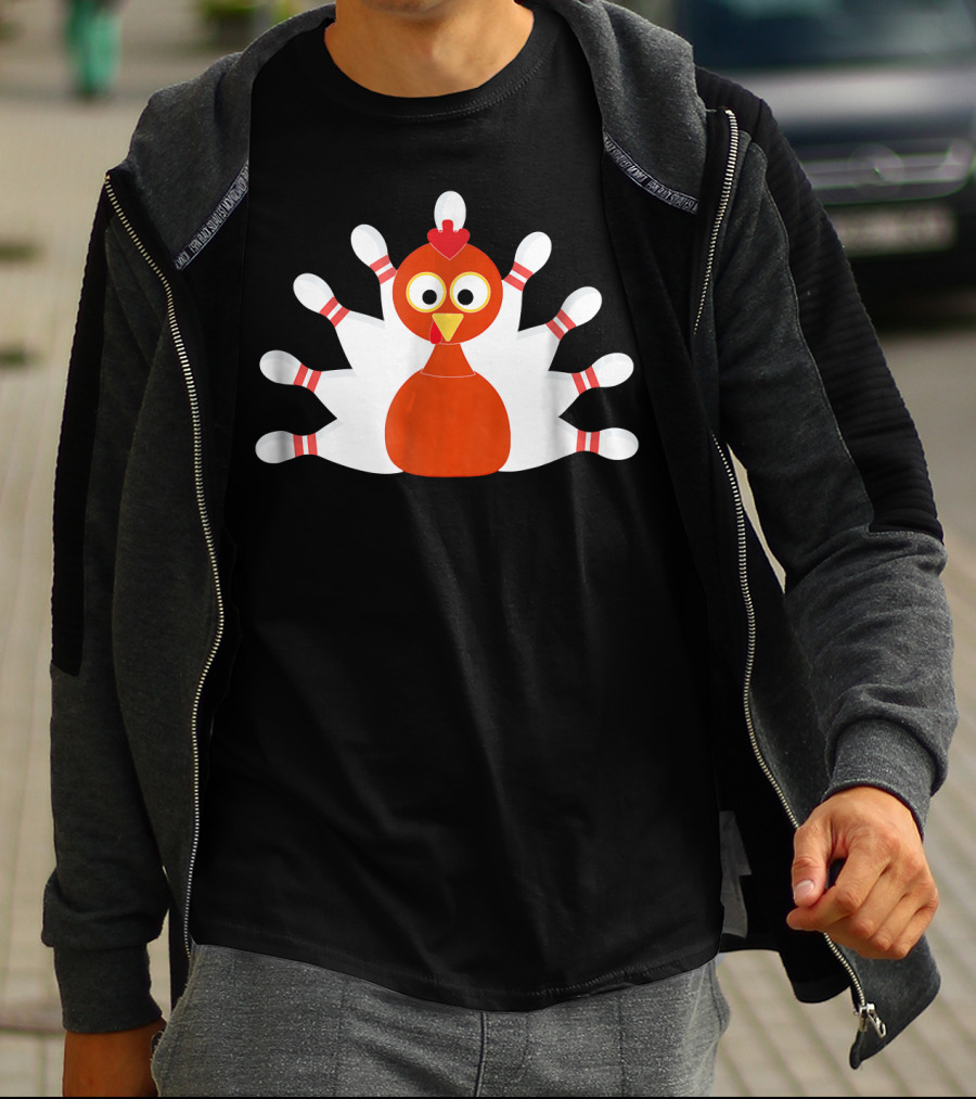 Sports Turkey And Bowling For Thanksgiving Fun T-Shirt
