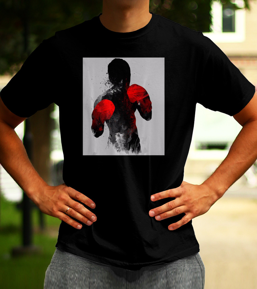 Striker Boxing Muay Thai Kickboxing MMA Red Gloves Fighter T-Shirt