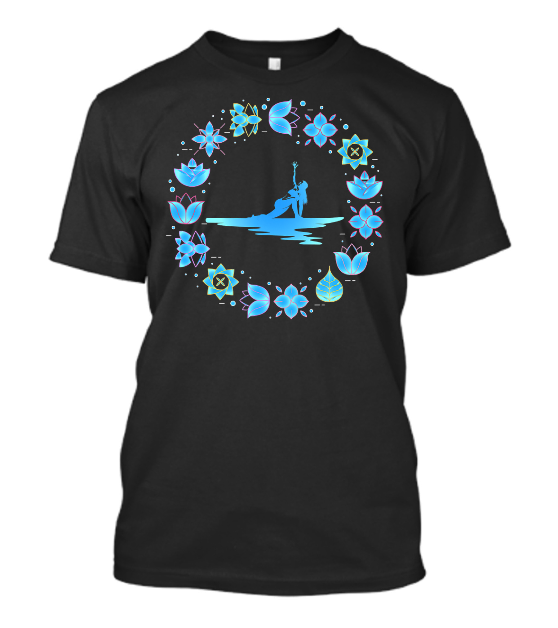 SUP Yoga Paddle Board Zen Vibe Lotus Mandala Blossom Ocean Harmony T-Shirt