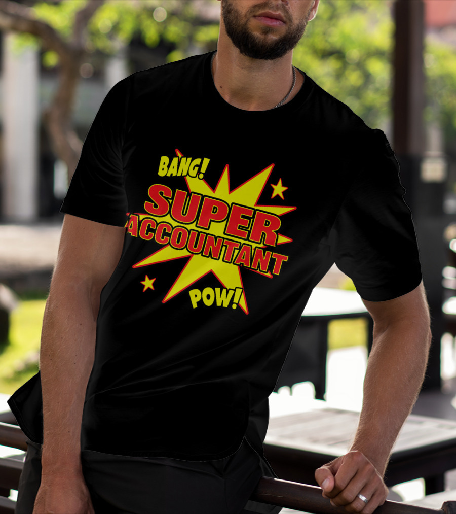 Bang Pow Super Accountant Comic Style Explosion T-Shirt