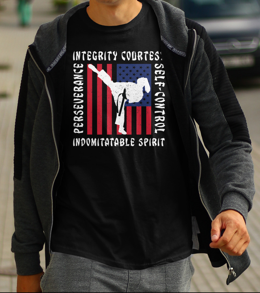 Integrity Courtesy Perseverance Self-Control Indomitable Spirit Taekwondo Martial Arts Tae Kwon Do Ko T-Shirt