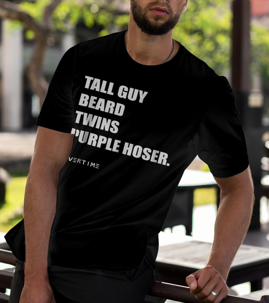 Dude Perfect Tall Guy Beard Twins Purple Hoser Overtime T-Shirt