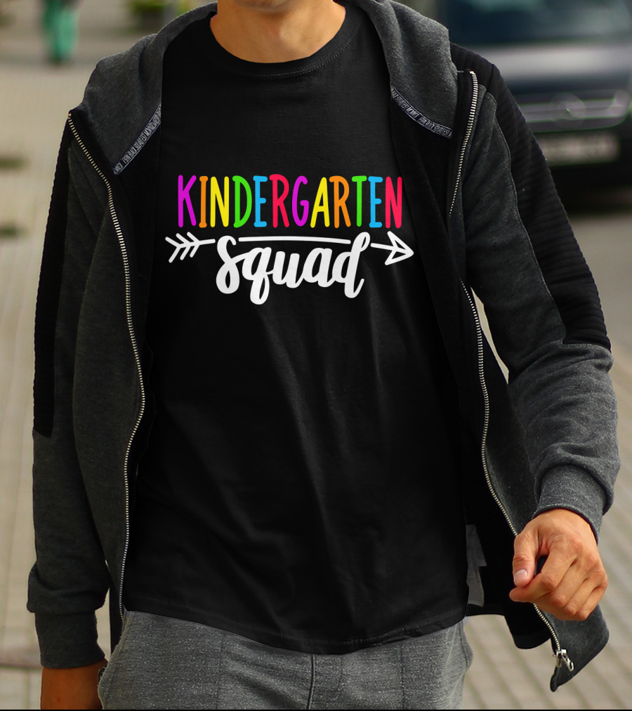 Kindergarten Squad Teacher Team Back T-Shirt