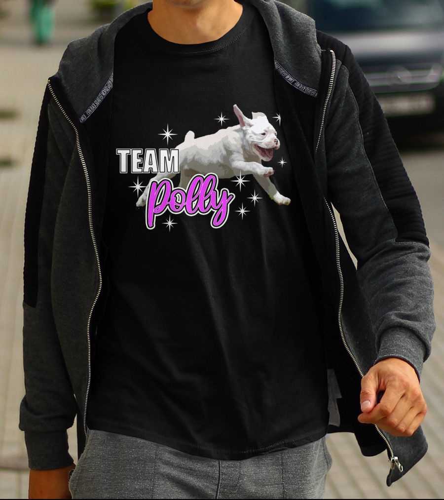 Team Polly Joyful Running Puppy With Stars T-Shirt