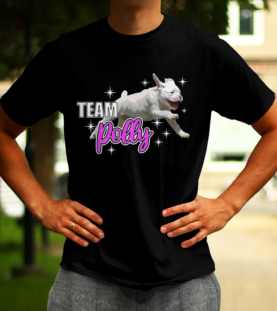 Team Polly Joyful Running Puppy With Stars T-Shirt