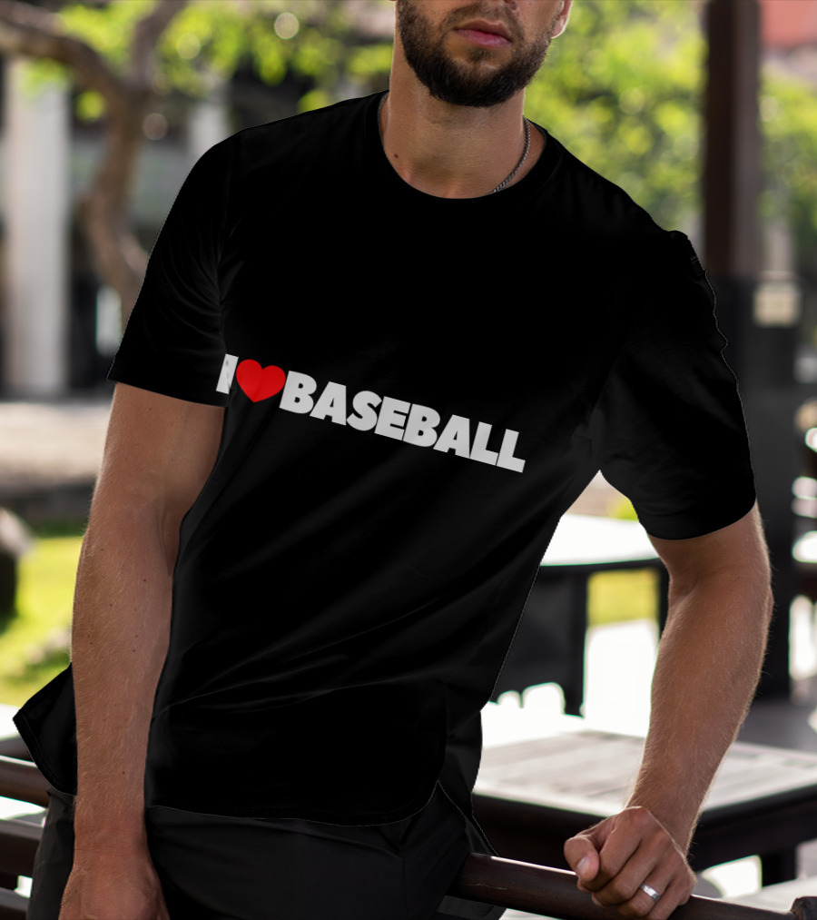 I Love Baseball Heart Icon T-Shirt