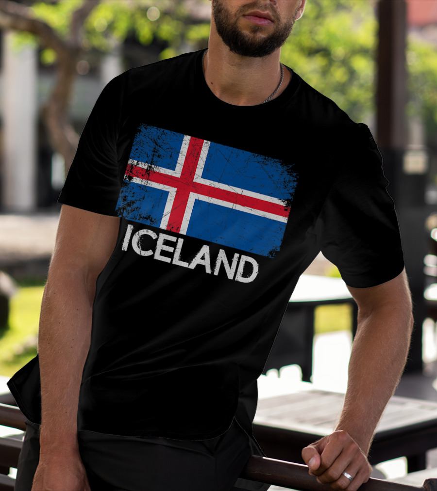 Icelandic Flag Vintage Iceland T-Shirt