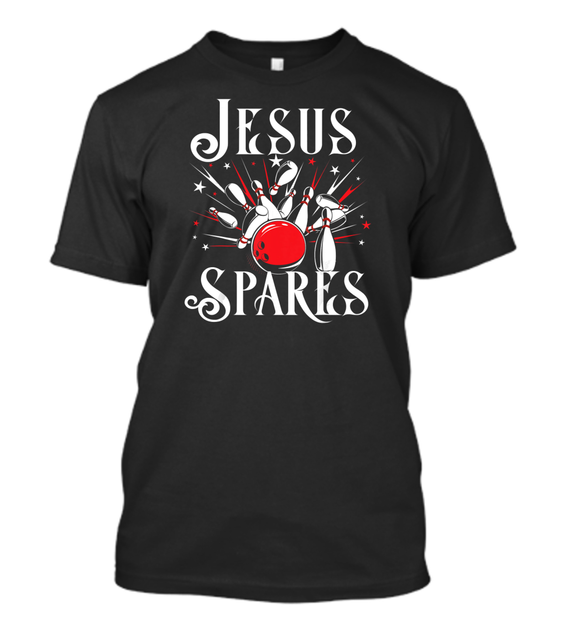 Jesus Spares Funny Christian Bowling Pins And Ball Victory T-Shirt