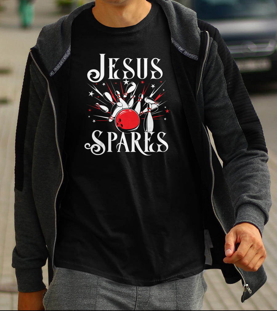 Jesus Spares Funny Christian Bowling Pins And Ball Victory T-Shirt