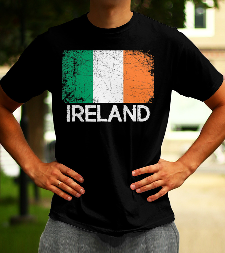 Ireland Irish Flag Vintage Made In Ireland T-Shirt