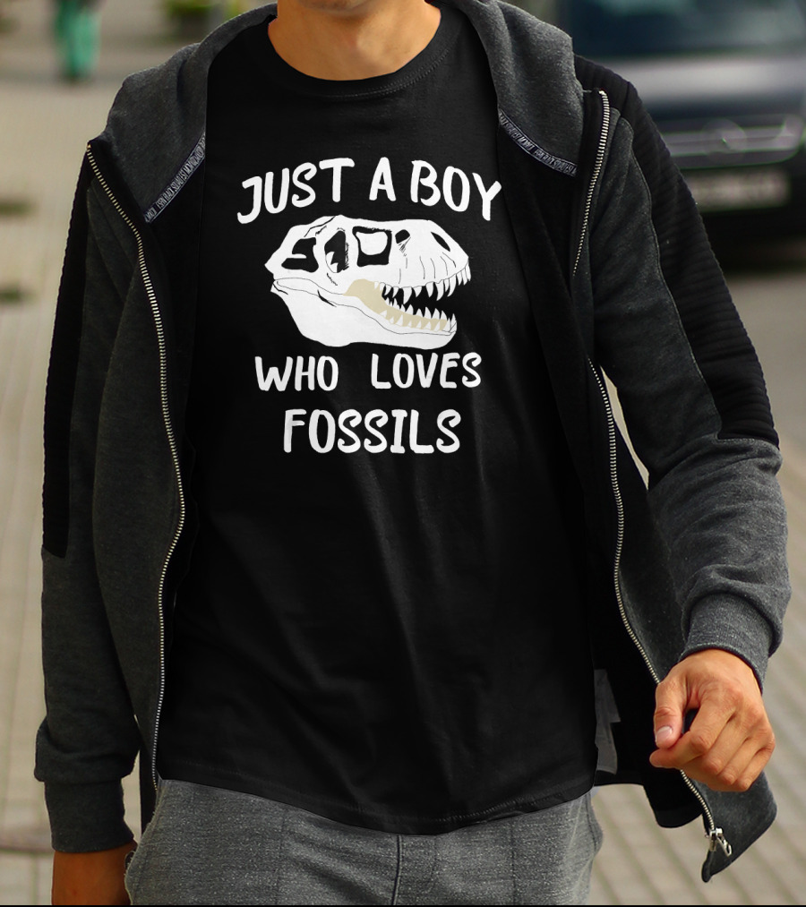 Just A Boy Who Loves Fossils Rex Hunting T-Shirt