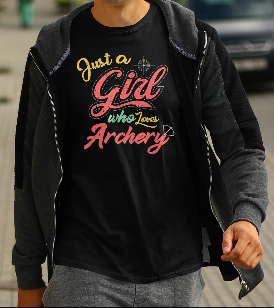 Just A Girl Who Loves Archery Target And Bow T-Shirt