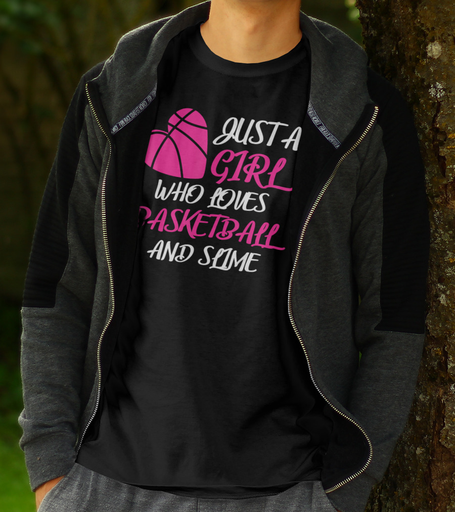 Just A Girl Who Loves Basketball And Slime Heart Ball T-Shirt