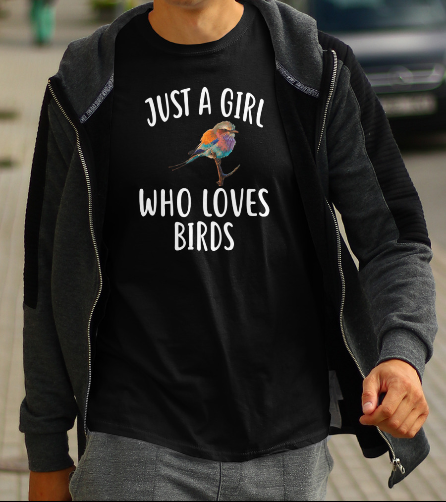 Just A Girl Who Loves Birds With Colorful Bird T-Shirt