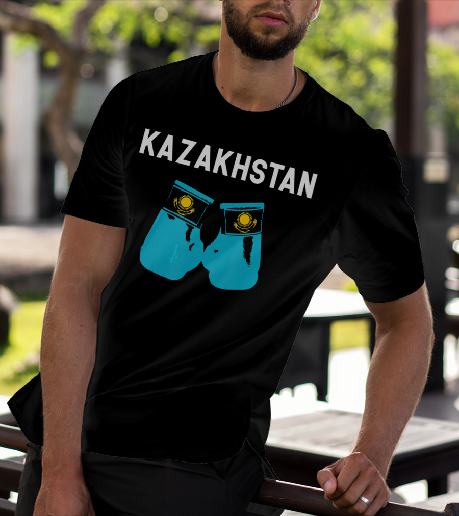 Kazakhstan Kazakh Boxing Gloves With National Emblem T-Shirt