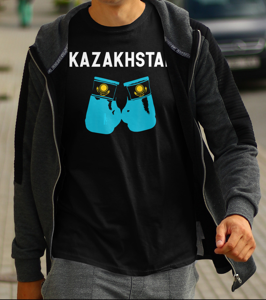 Kazakhstan Kazakh Boxing Gloves With National Emblem T-Shirt