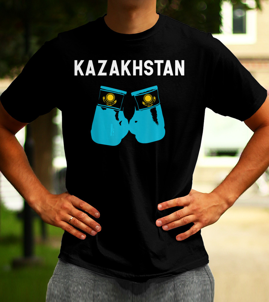 Kazakhstan Kazakh Boxing Gloves With National Emblem T-Shirt