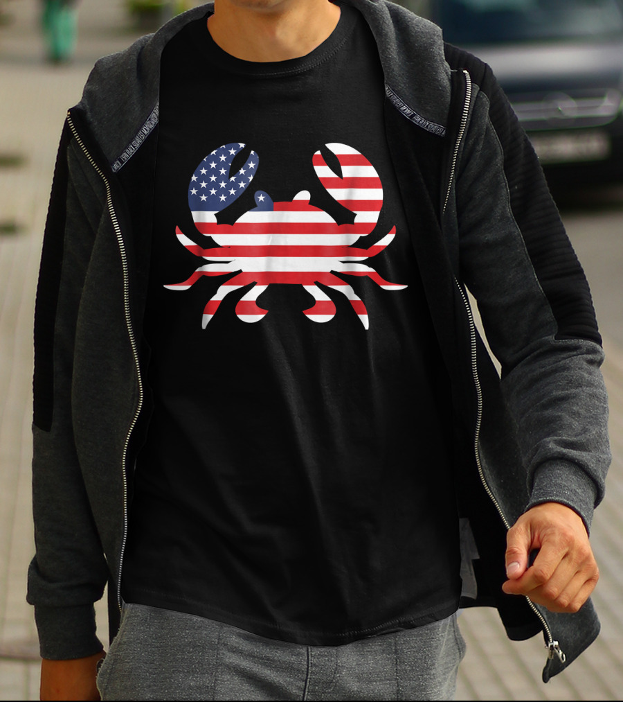 American Flag Crab USA Patriotic T-Shirt