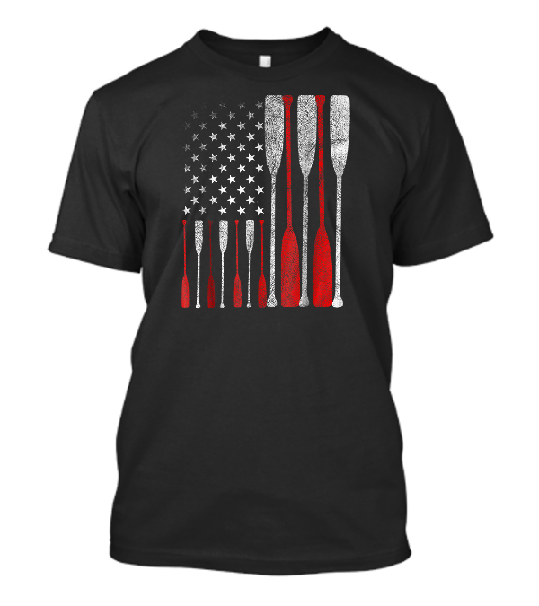 American Flag Oars Crew Rowing T-Shirt