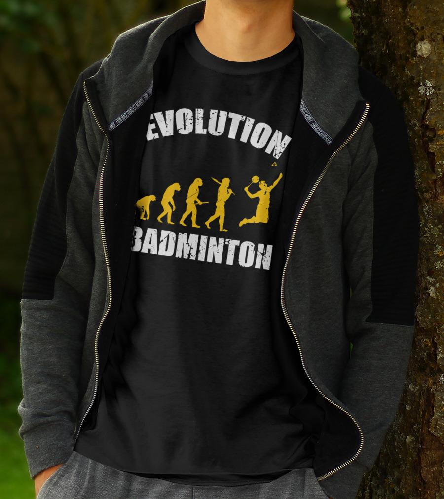 Evolution Of Badminton Fitness Enthusiast T-Shirt