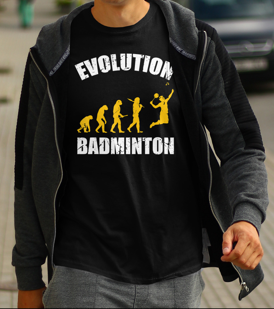 Evolution Of Badminton Fitness Enthusiast T-Shirt