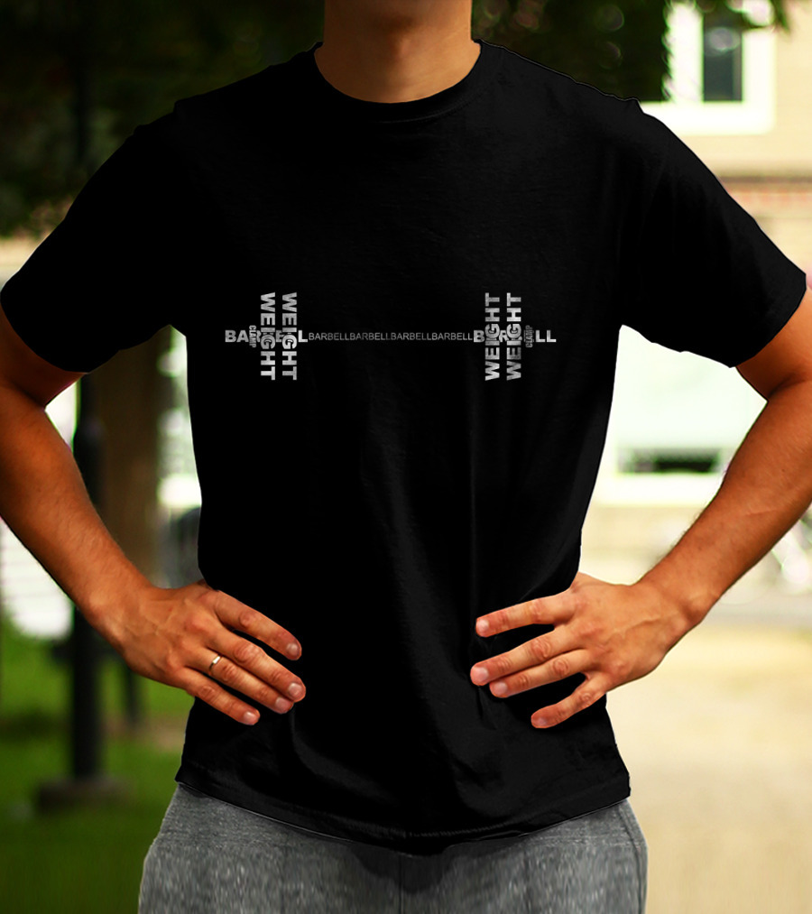 Barbell Weight Weight Weight Weight Weight Barbell Barbell Barbell Barbell Barbell Barbell Weight Weight Weight Weight Weight Weight Weight Weight Barbell T-Shirt