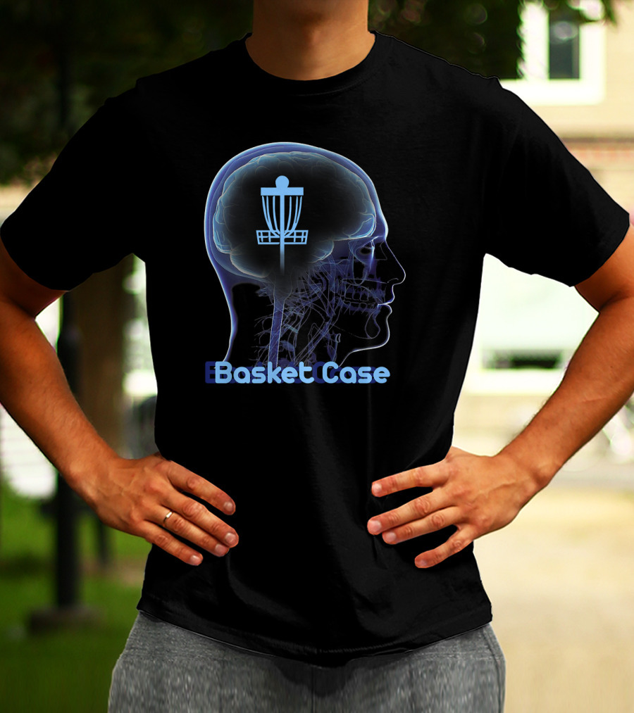 Basket Case Disc Golf Frisbee Target Brain T-Shirt