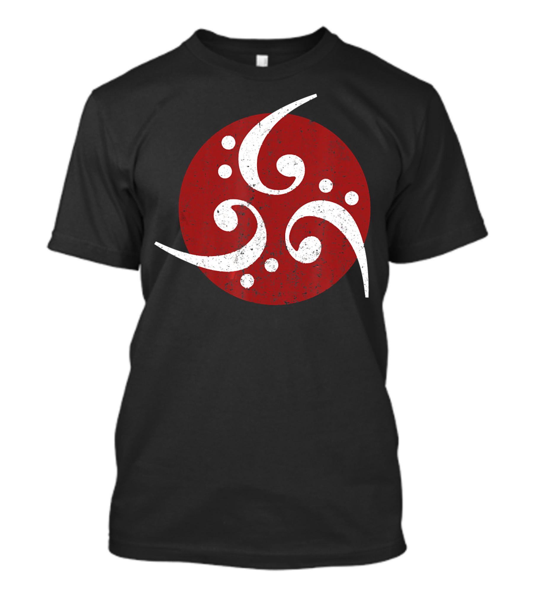 Vintage Bass Clef Symbol Red Circle T-Shirt