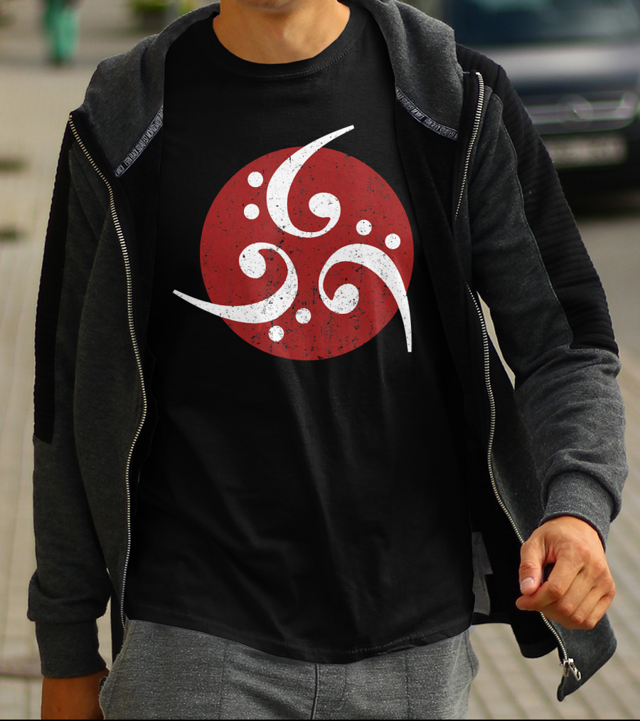 Vintage Bass Clef Symbol Red Circle T-Shirt