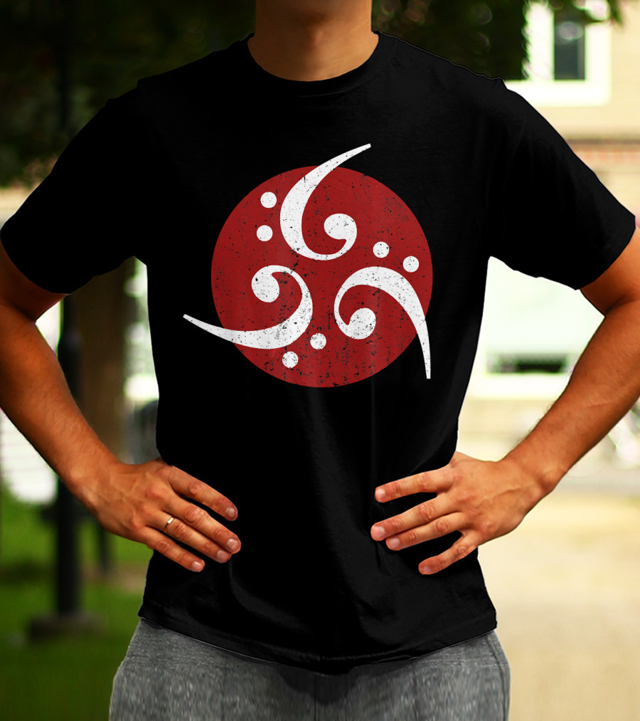 Vintage Bass Clef Symbol Red Circle T-Shirt