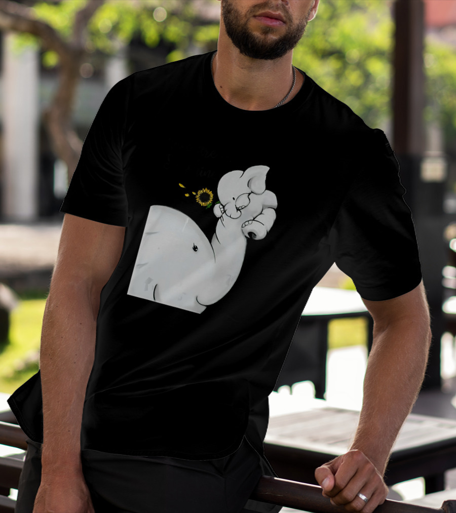 Elephant You Are My Sunshine With Flower And Baby Elephant Hugging T-Shirt