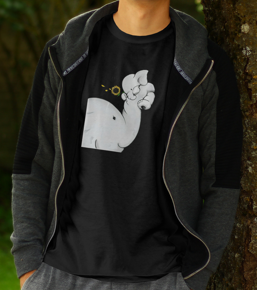 Elephant You Are My Sunshine With Flower And Baby Elephant Hugging T-Shirt