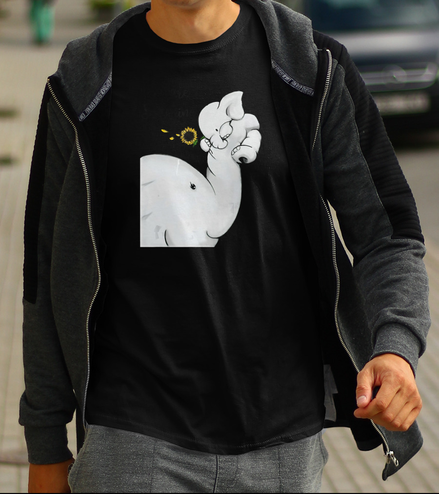 Elephant You Are My Sunshine With Flower And Baby Elephant Hugging T-Shirt