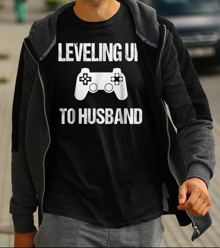 Leveling Up To Husband Engaged Gamer Controller T-Shirt