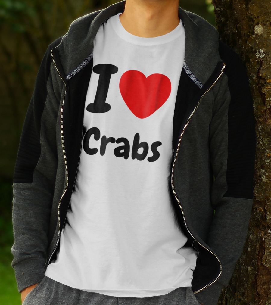 I Love Crabs Heart <3 Funny Crab T-Shirt