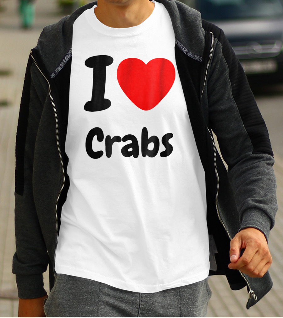 I Love Crabs Heart <3 Funny Crab T-Shirt