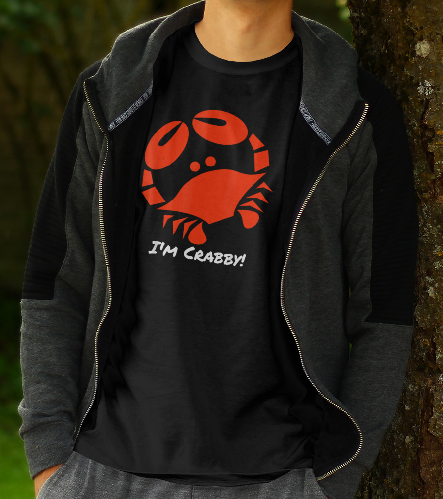 I'm Crabby Funny Crab Red Cartoon T-Shirt