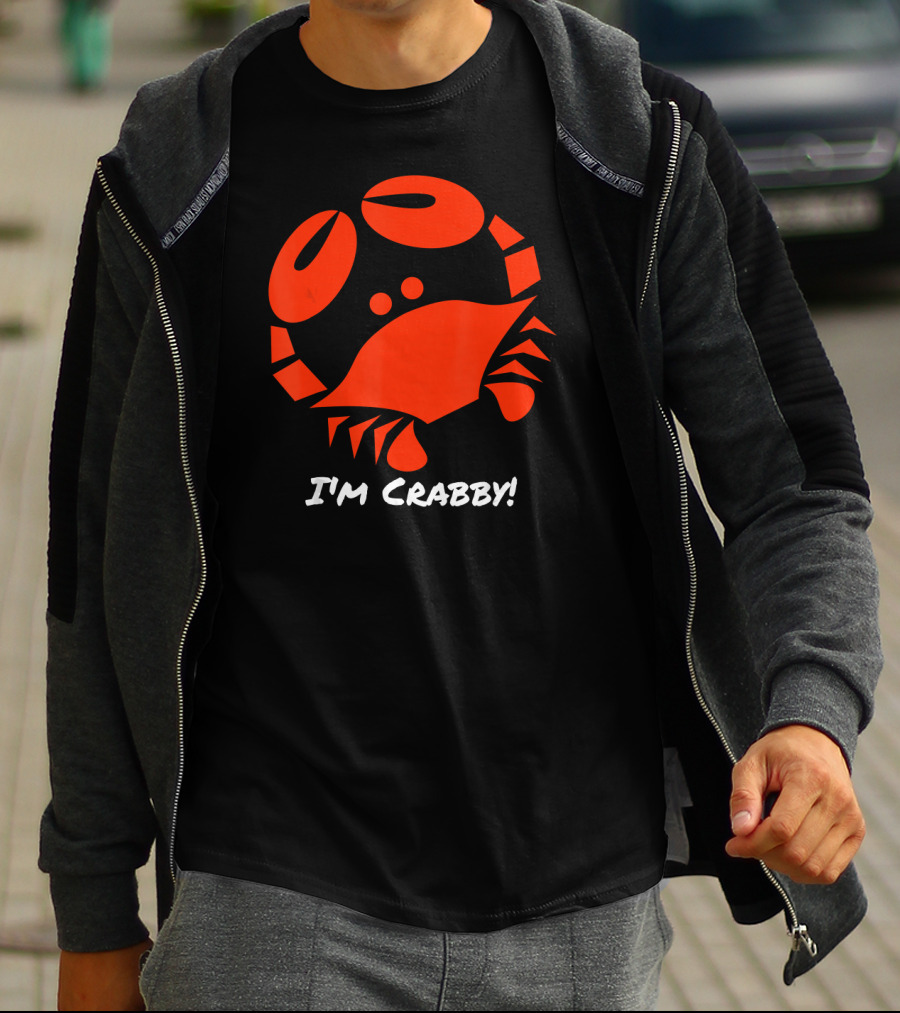 I'm Crabby Funny Crab Red Cartoon T-Shirt