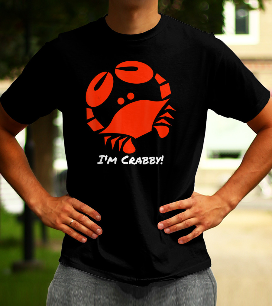 I'm Crabby Funny Crab Red Cartoon T-Shirt