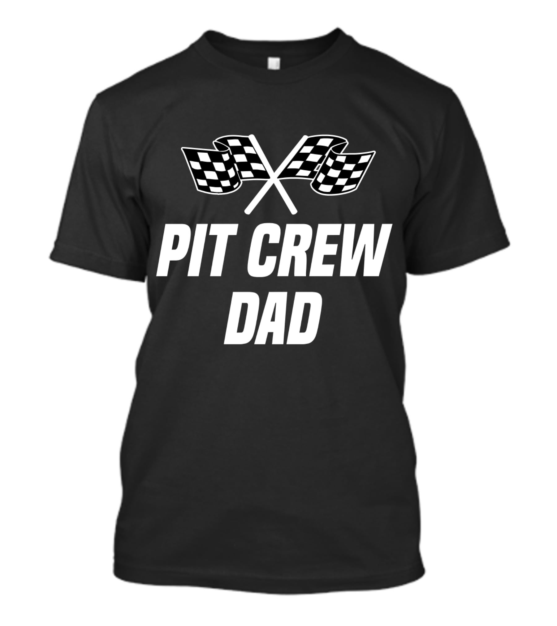 Pit Crew Dad Racing Checkered Flags T-Shirt