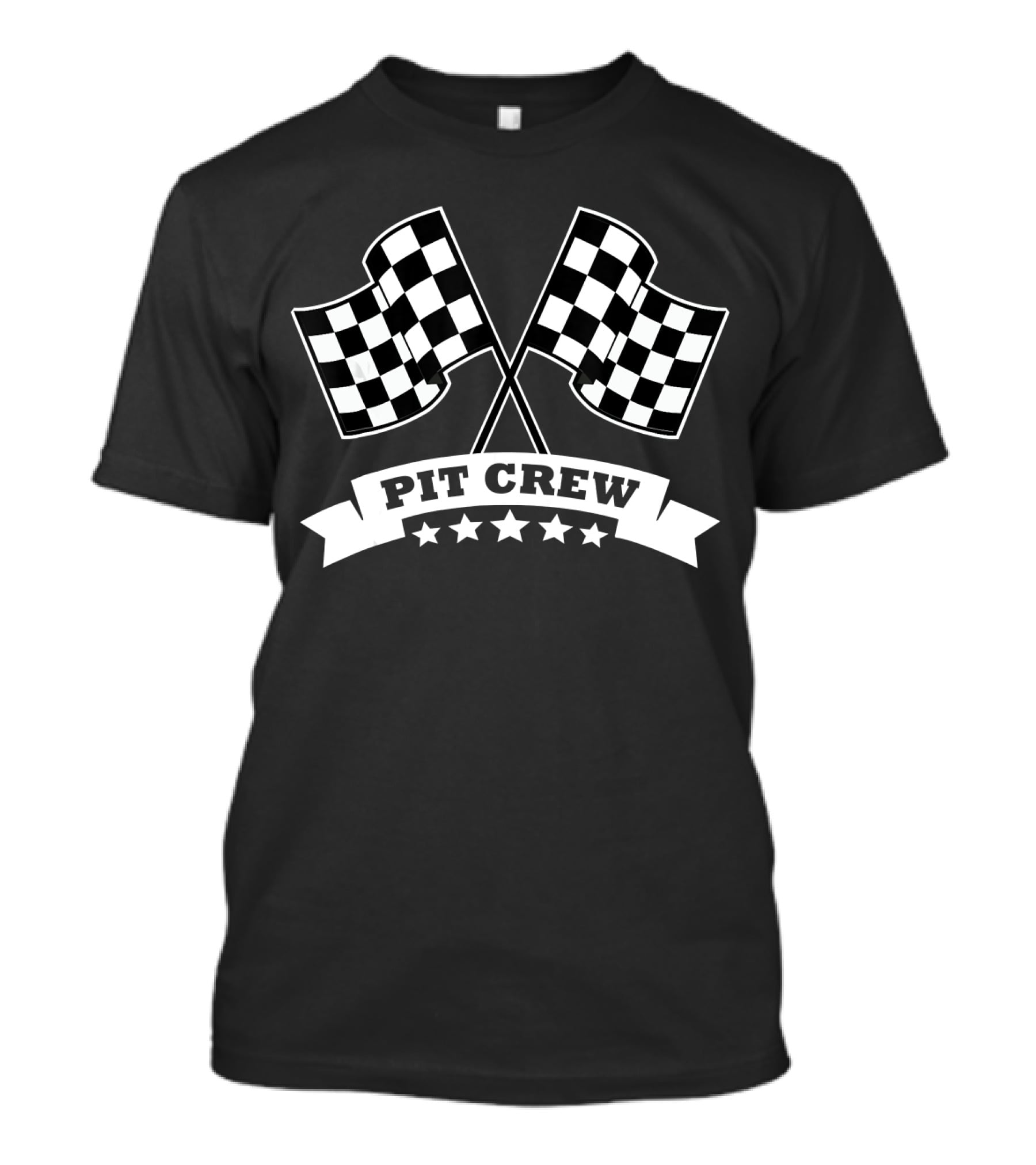 Pit Crew Checkered Flag Racing Theme For Race Car Parties Dark T-Shirt