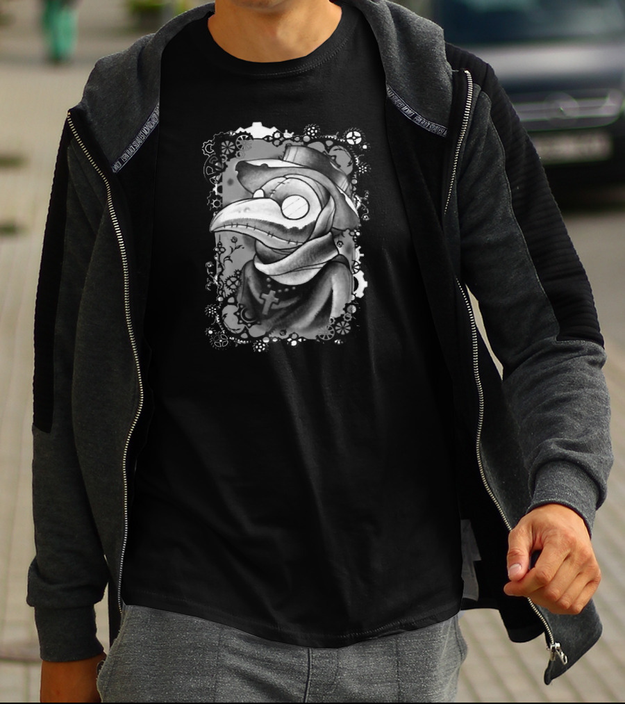 Plague Doctor Mask Steampunk Gear Gothic Frame T-Shirt