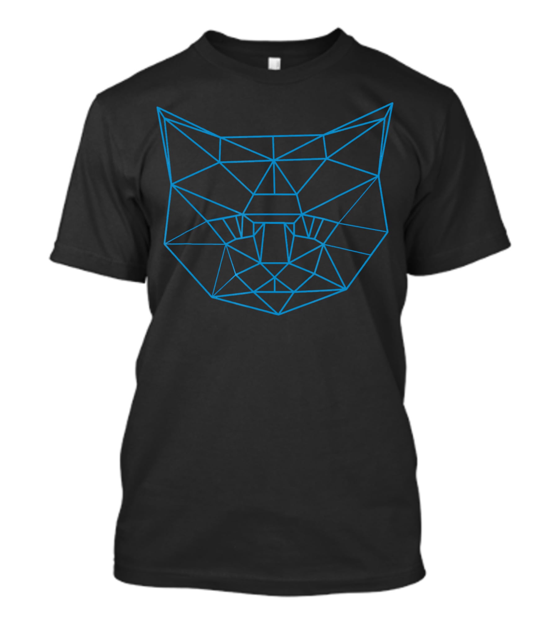 Polygon Line Drawing Feline Cat Face Geometric Outline T-Shirt