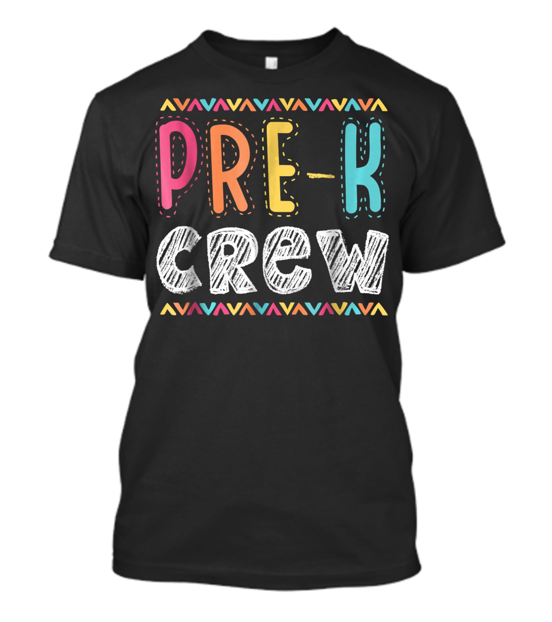 Pre K Crew Colorful Preschool Teacher Vibrant Chevron T-Shirt