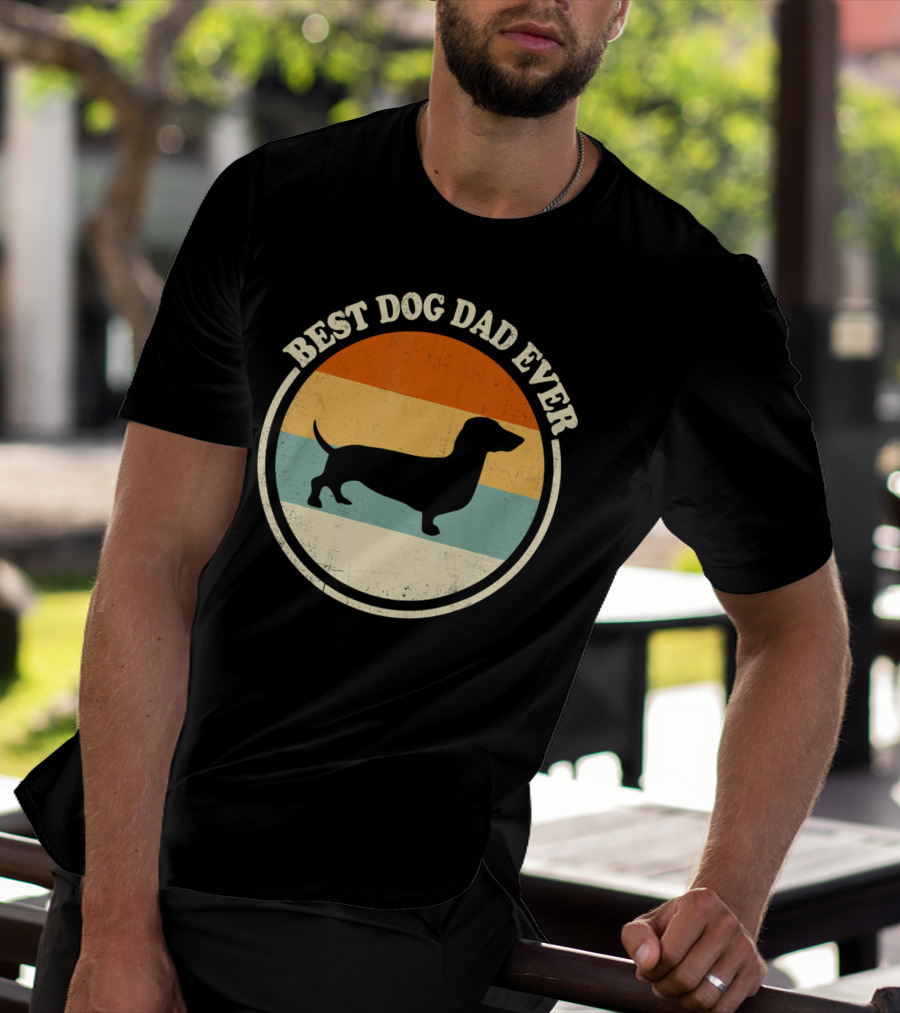 Best Dog Dad Ever Vintage Dachshund T-Shirt